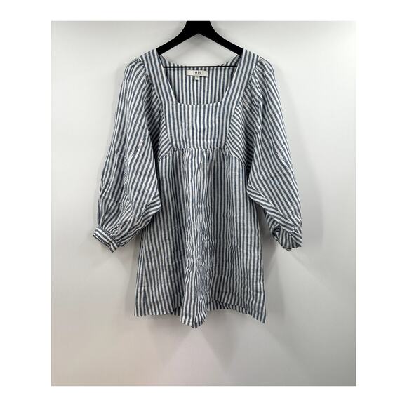 JOIE Jade Mini Dress In Blue & White Stripe Small - Picture 2 of 9